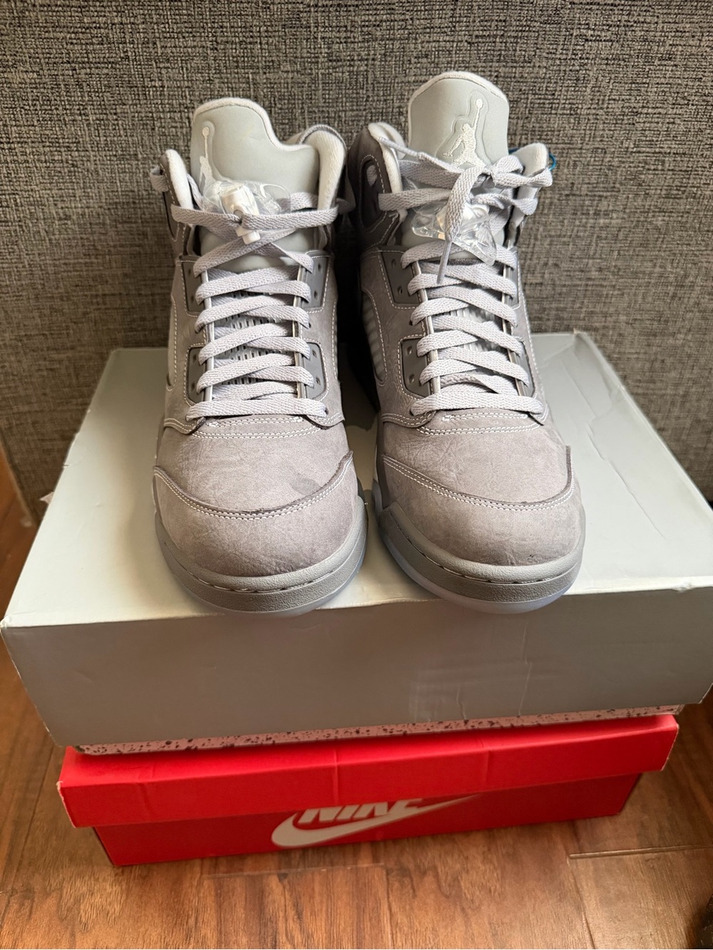 Nike Men's Mid-Top Sneakers in Light Gray Suede